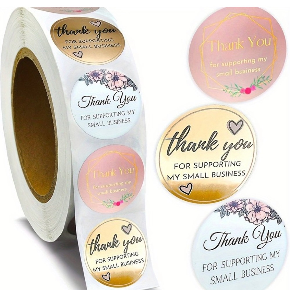 50 pcs Multi Thank You for Buying Decorative Self-Adhesive Stickers